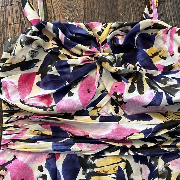 Banana Republic Silk Floral Knotted Strapless Convertible Dress Size 8 - Picture 6 of 11